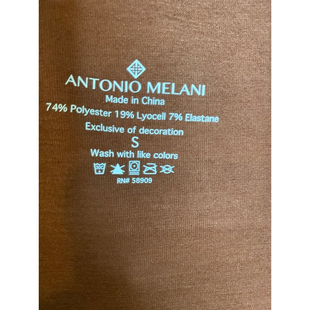 Antonio Melani Rust Stretch V-Neck Tee Women's Small Lyocell Blend - Picture 2 of 9